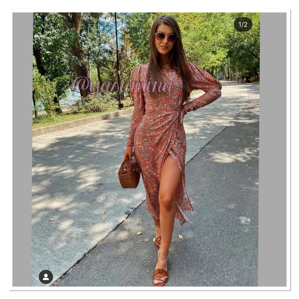 Zara print dress BLOGGERS FAVORITE!!